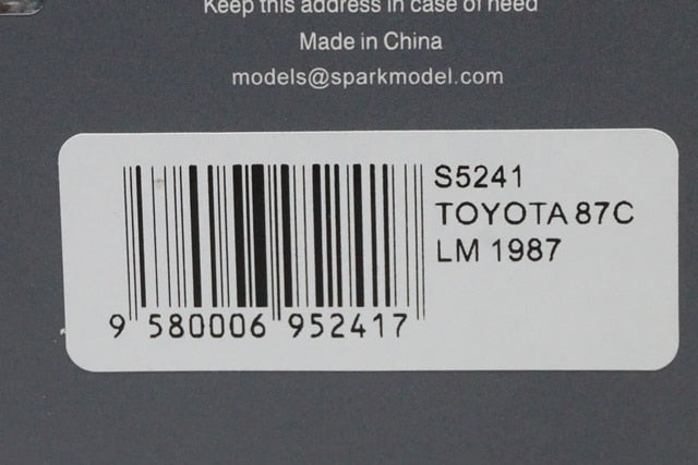 1:43 SPARK S5241 Toyota 87C LM 1987 #37 T.Needell - K.Hoshino - M.Sekiya