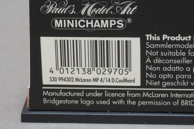 1:43 MINICHAMPS 530994302 McLaren Mercedes MP4/14 D.Coulthard #2