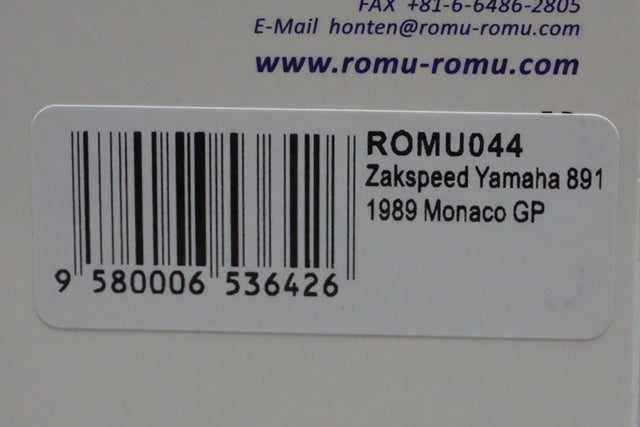 1:43 SPARK ROMU044 Zakspeed Yamaha 891 Monaco GP 1989 #35 Aguri Suzuki ROMU