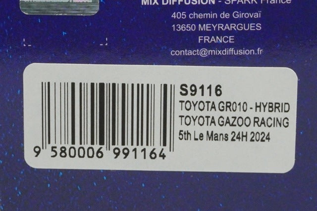 1:43 SPARK S9116 Toyota GR010 Hybrid Gazoo Racing LM 24h 5th 2024 #8
