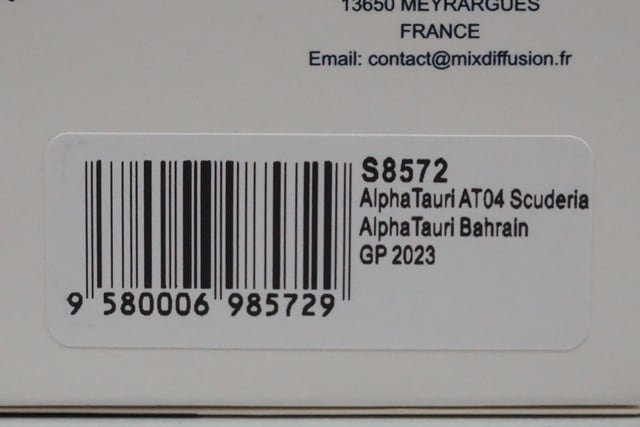 1:43 SPARK S8572 Alfa Tauri AT04 Scuderia Bahrain GP 2023 #22 Yuki Tsunoda