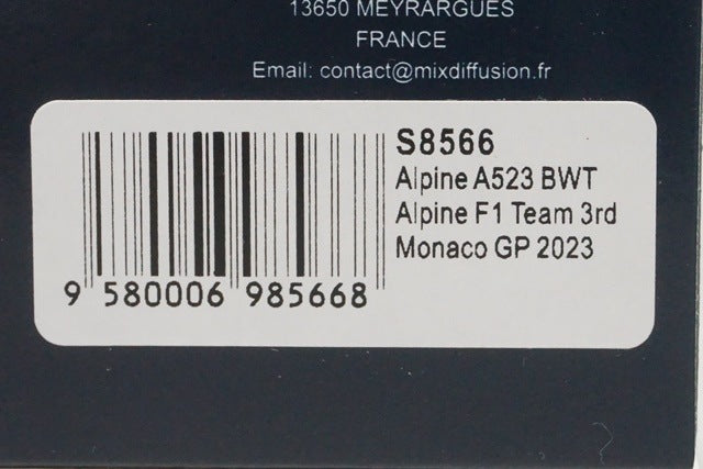 1:43 SPARK S8566 Alpine A523 BWT F1 Team Monaco GP 3rd 2023 #31