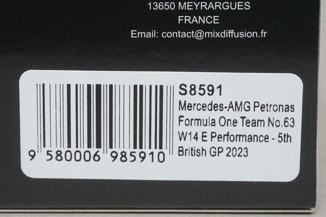 1:43 SPARK S8591 Mercedes-AMG Petronas F1 Team W14 E-Performance British GP 5th 2023 #63 G. Russell model car