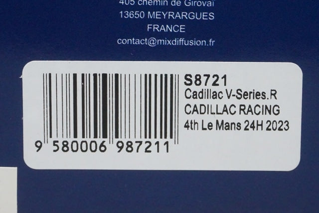 1:43 Spark S8721 Cadillac V-Series.R Cadillac Racing Le Mans 24H 4th 2023 #3 S.Bourdais / R.van der Zande / S.Dixon