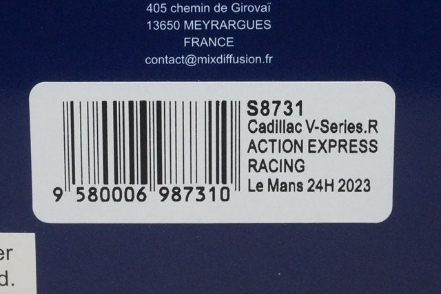 1:43 SPARK S8731 Cadillac V-Series.R ACTION Express Racing Le Mans 24H 2023 #311 L-F. Derani A. Sims J. Aitken model car