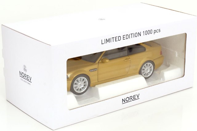 183000 NOREV 1:18 scale BMW M3 CSL E46 2000 Yellow Metallic MODELISSIMO custom order