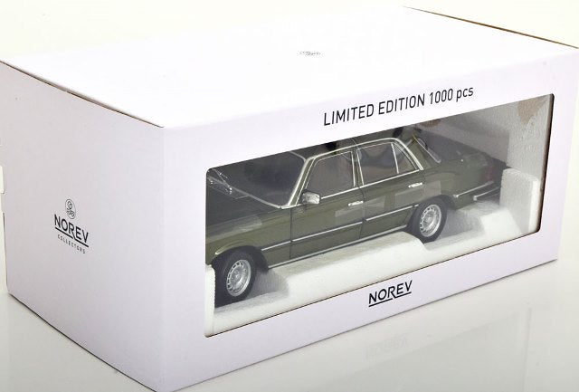 183972 NOREV 1:18 Mercedes 350 SE W116 US Version 1973 Dark Green Metallic (Modellissimo Custom Order)
