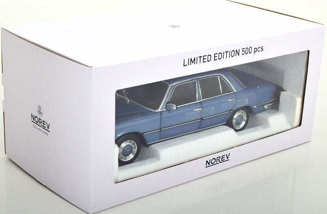183971 NOREV 1:18 Scale Mercedes 350 SE W116 1973 Light Blue Metallic (Modellissimo Custom Order)