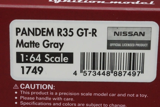 1:64 Ignition model IG1749 Nissan Pandem R35 GT-R Matte Grey model car
