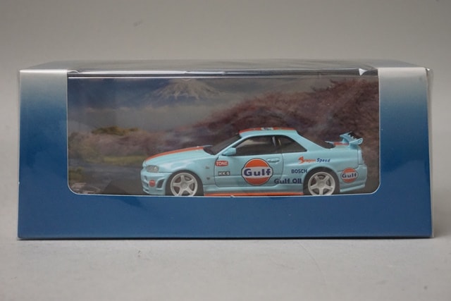 50122 Fuji 1:64 Nissan Skyline R34 GT-R Nismo Z-Tune High-end Gulf-Blue model car
