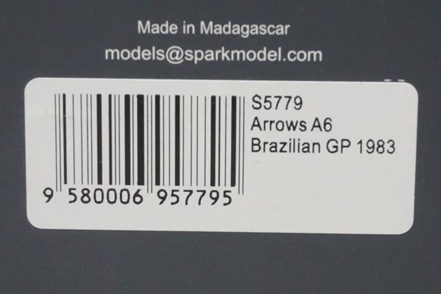1:43 Spark S5779 Arrows A6 Brazilian GP 1983 #30 C. Serra model car