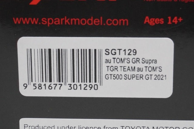 1:43 Spark SGT129 Toyota au Tom's GR Supra GT500 Super GT 2021 #36 model car