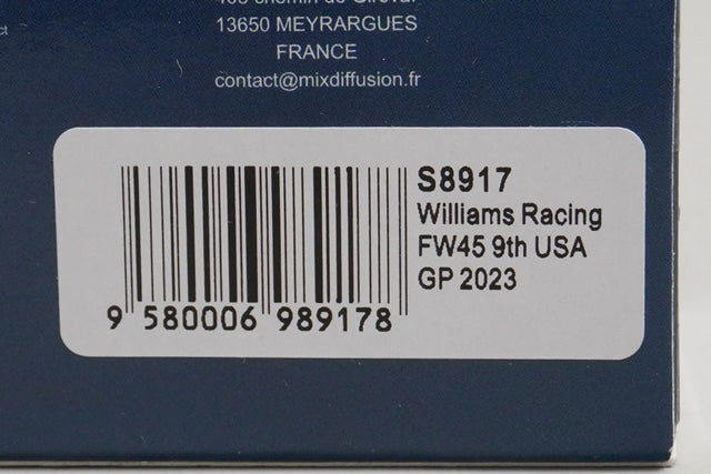 1:43 Spark S8917 Williams Racing FW45 United States GP 9th 2023 #23 model car