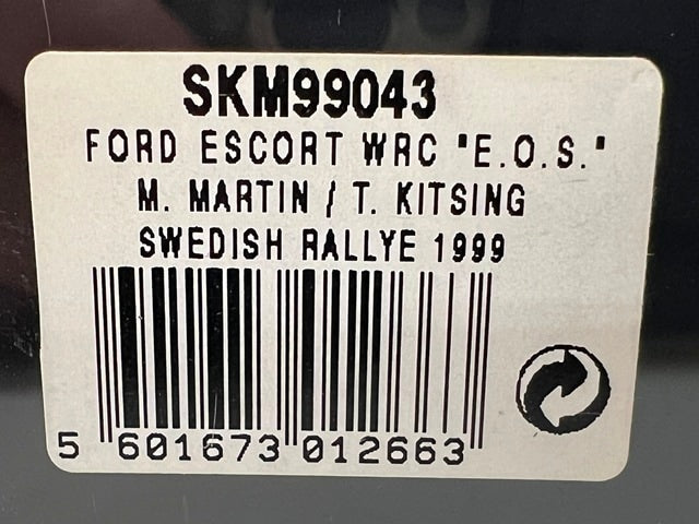 1:43 VITESSE SKM99043 Ford Escort WRC E.O.S SWEDISH Rally 1999 #36 M. Martin T. Kitzing moidel car