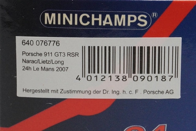 1:64 MINICHAMPS 640076776 Porsche 911 GT3 RSR Le Mans 2007 #76 model car