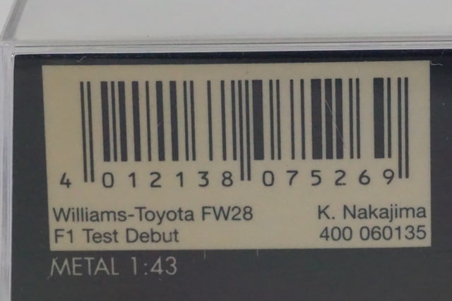 1:43 MINICHAMPS 400060135 Williams FW28 F1 Test Fuji 2006 model car