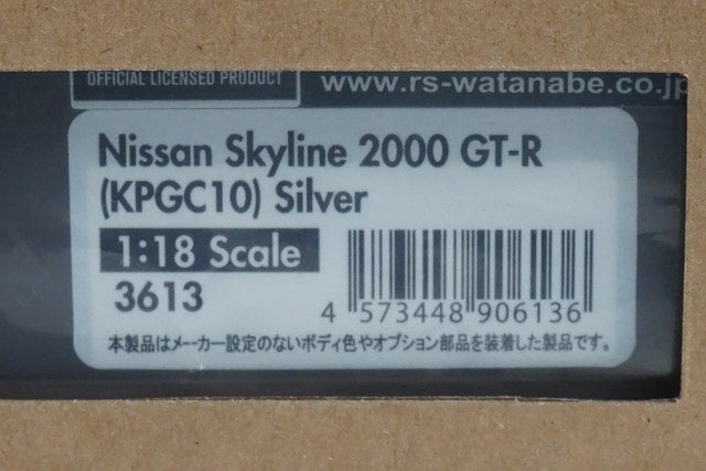 1:18 ignition model IG3613 Nissan Skyline 2000 GT-R (KPGC10) Silver model car