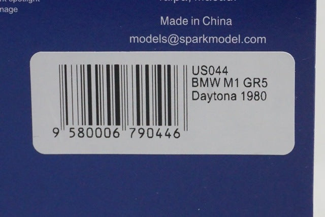 1:43 Spark US044 BMW M1 GR5 Daytona 1980 #3 model car