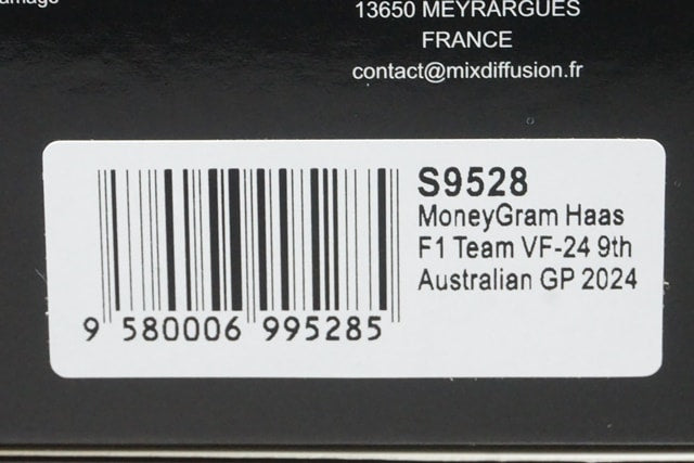 1:43 Spark S9528 MoneyGram Haas F1 Team VF-24 Australian GP 9th 2024 #27 N. Hulkenberg
