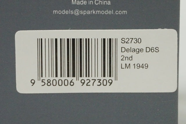 1:43 Spark S2730 Delage D6S Le Mans 2nd 1949 #15 H. Leveaux / J. Hubert