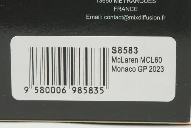 1:43 Spark S8583 McLaren MCL60 Monaco GP 2023 #4 L. Norris