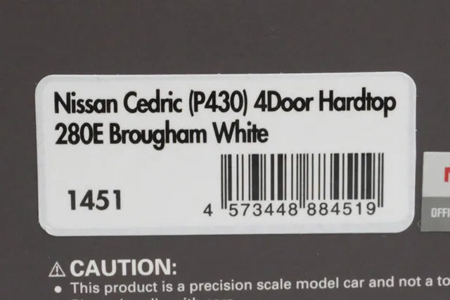 1:43 ignition model IG1451 Nissan Cedric (P430) 4-door Hardtop 280E Brougham White