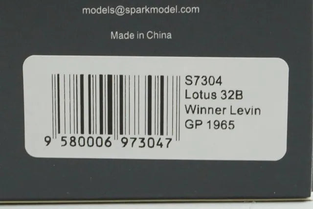1:43 Spark S7304 Lotus 32B Levin GP Winner 1965 #1 J. Clark