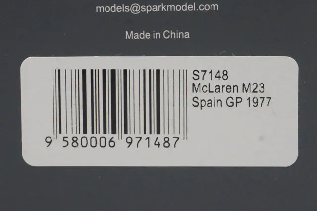 1:43 Spark S7148 McLaren M23 Spanish Grand Prix 1977 #36 E. de Villota