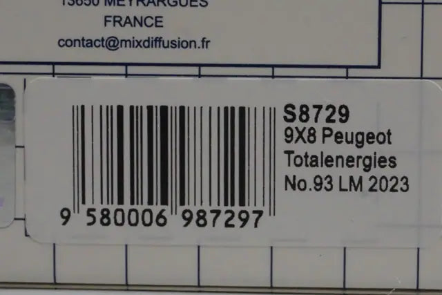 1:43 Spark S8729 9X8 Peugeot Total Energies Le Mans 2023 #93