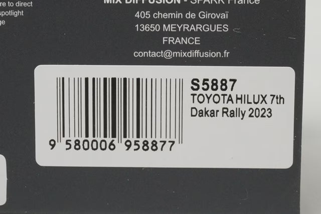 1:43 Spark S5887 Toyota Hilux Dakar Rally 7th 2023 #220