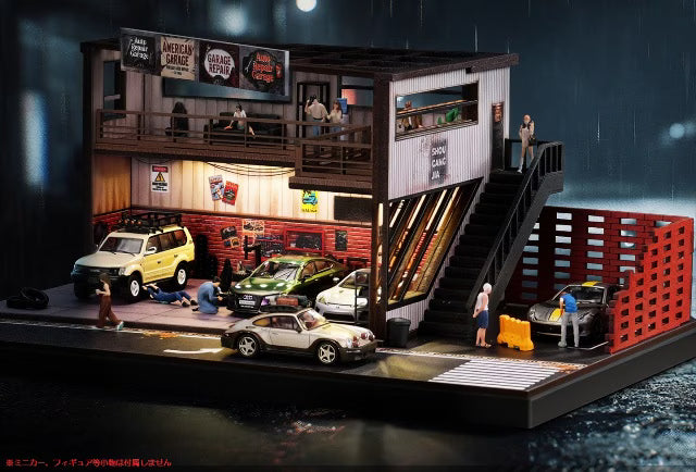 SCJ82064 収蔵家 1:64 American-Style Repair Shop Diorama