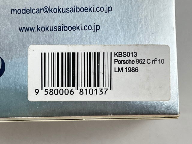 1:43 SPARK KBS013 Porsche 962 C Le Mans 1986 #10