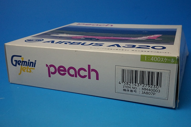 1:400 A320-200 Peach Unit 7 JA807P MM40003 Gemini airplane model