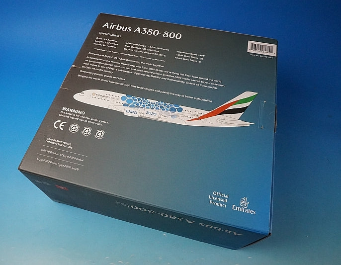 1:200 A380-800 Emirates Blue Expo 2020 A6-EOT G2UAE1044 Gemini