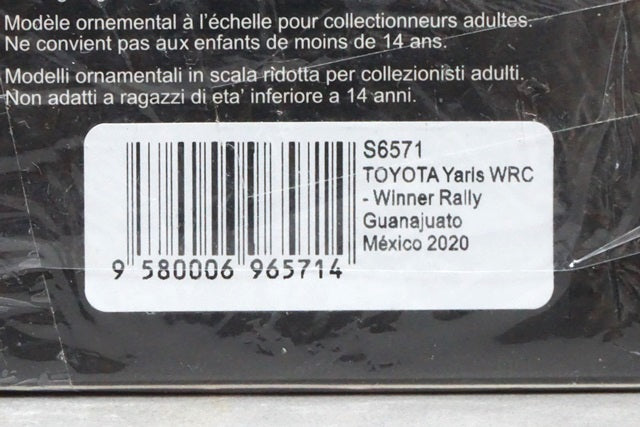 1:43 SPARK S6571 Toyota Yaris WRC Winner Guanajuato Mexico 2020 #17 S.Ogier/J.Ingrassia
