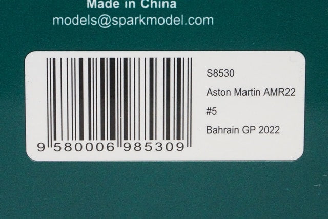 1:43 SPARK S8530 Aston Martin AMR22 Aramco Cognizant F1 Team Emilia Romagna GP 2022 #5 Sebastian Vettel