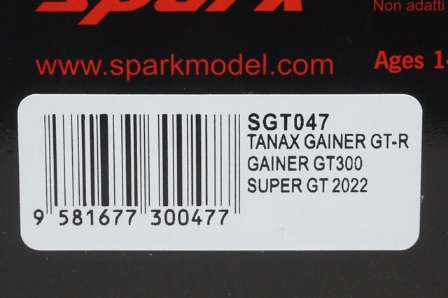 1:43 SPARK SGT047 Nissan TANAX GAINER GT-R GT300 Super GT 2022 #10 Ryuichiro Tomita Riki Okusa Yusuke Shiotsu model car