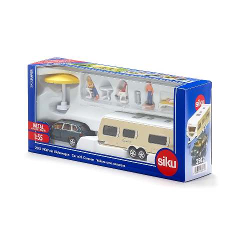 SK2542 SIKU 1:55 Porsche Macan with Caravan