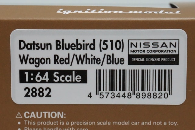 1:64 Ignition model IG2882 Nissan Datsun Bluebird (510) Wagon Red/White/Blue model car