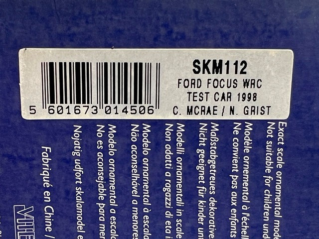 1:43 VITESSE SKM112 Ford Focus WRC Test Car 1998 C. McRae N. Grist model car