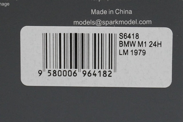 1:43 SPARK S6418 BMW M1 Le Mans 24H 1979 #16 model car