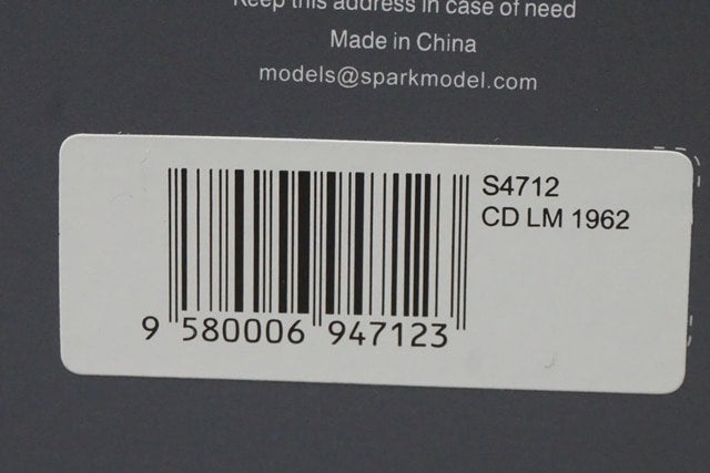 1:43 SPARK S4712 CD Le Mans 1962 #55 model car