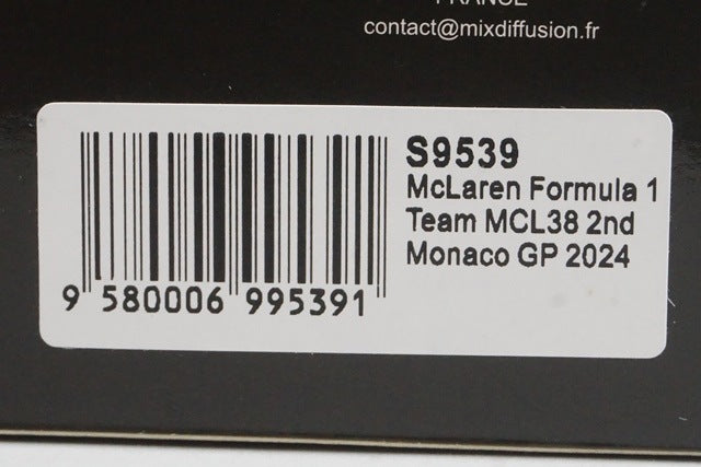 1:43 Spark S9539 McLaren F1 Team MCL38 Monaco GP 2nd 2024 #81 O. Piastri