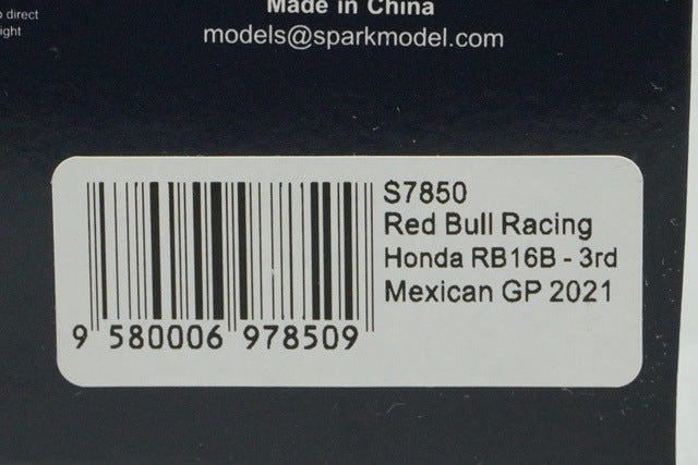1:43 Spark S7850 Red Bull Racing Honda RB16B Mexican Grand Prix 3rd 2021 #11
