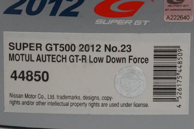 1:43 EBBRO 44850 Nissan Motul Autech GT-R SGT500 2012 #23 Low Downforce Specification