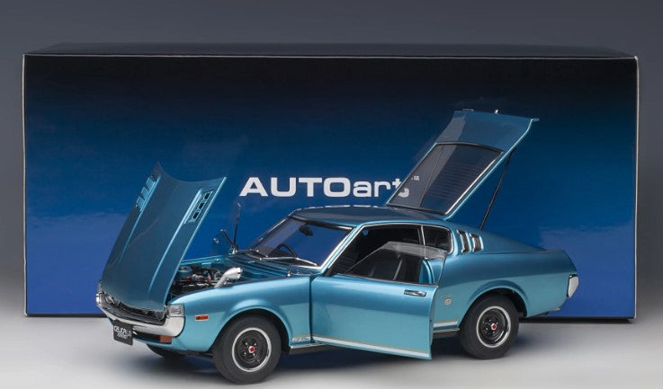 78767 AUTOart 1:18 Toyota Celica Liftback 2000GT (RA25) 1973 Turquoise Blue Metallic