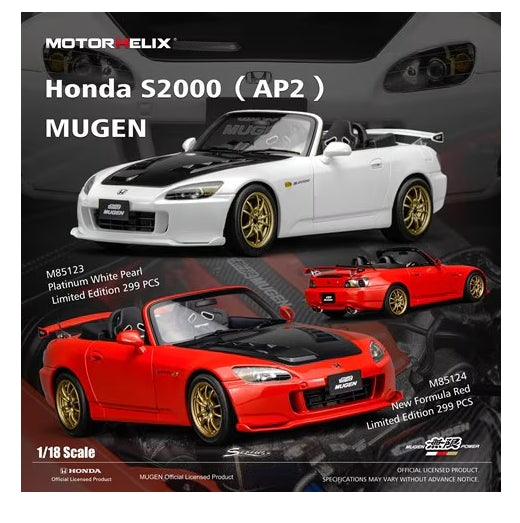 M85124 MOTORHELIX 1:18 Honda S2000 (AP2) MUGEN New Formula Red