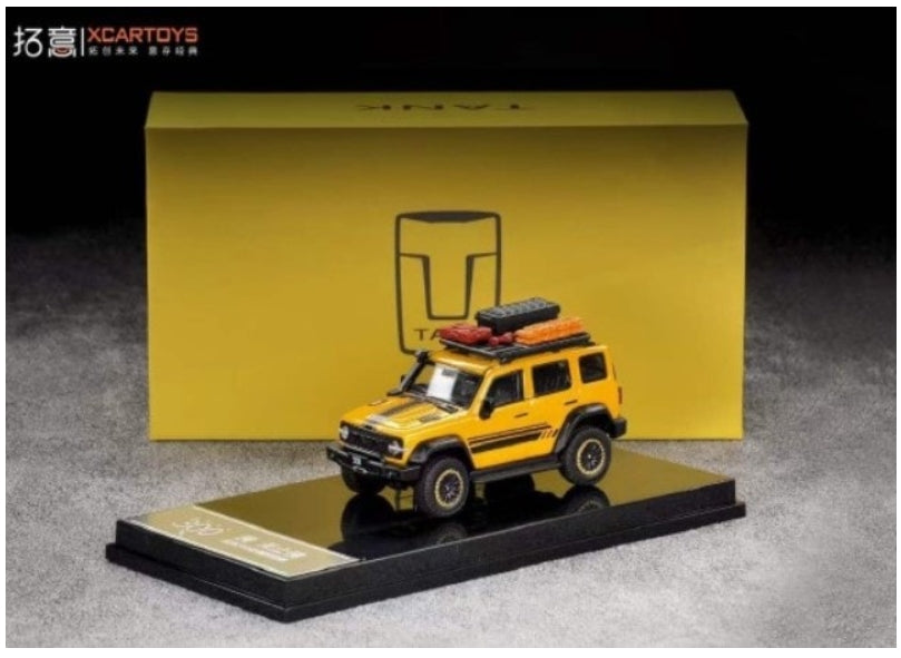 T2-28d 拓意 XCARTOYS 1:64 Tank 300 Border Limited Edition Yellow with Display Case