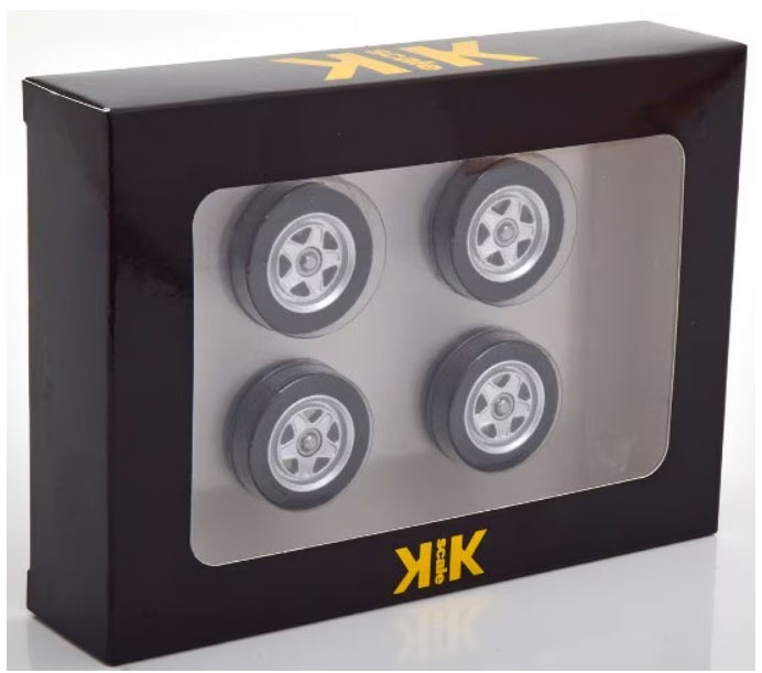 KKDCACC006 KK scale 1:18 Tire Set Spoke Rims silver/grey