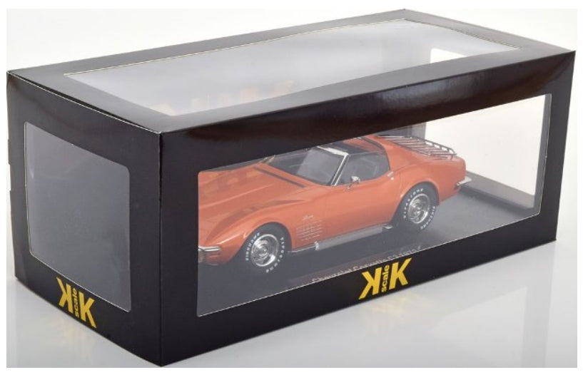KKDC181223 KK scale 1:18 Chevrolet Corvette C3 1972 removable roof parts and sidepipes orange metallic